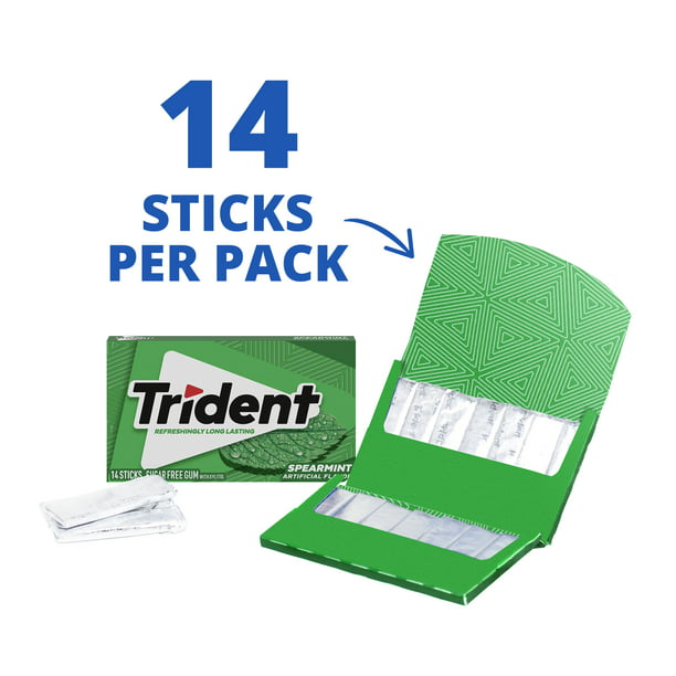 Chicles Trident Hierbabuena Sin Azúcar 14 Piezas