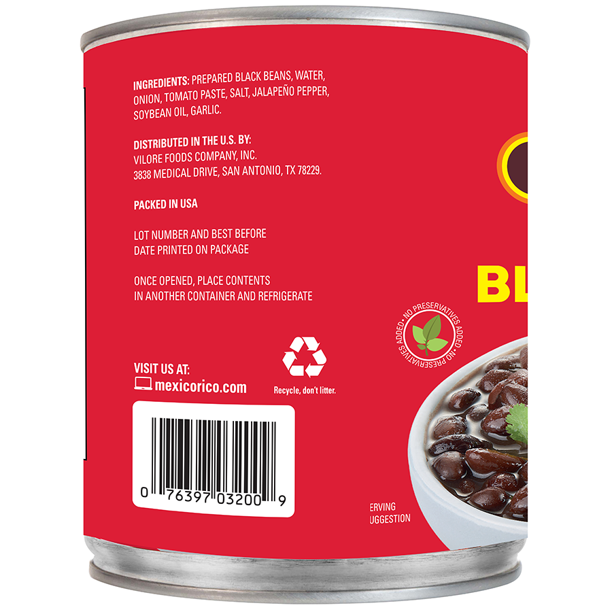 La Costena Whole Black Beans 19.75 oz Can
