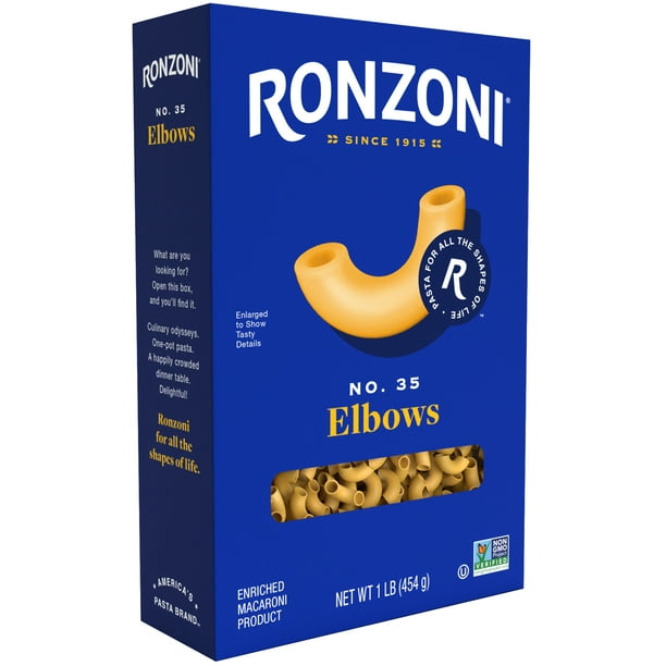 Ronzoni Elbows 16 oz Pasta for Mac and Cheese or Thick Sauces Non-GMO Vegetarian