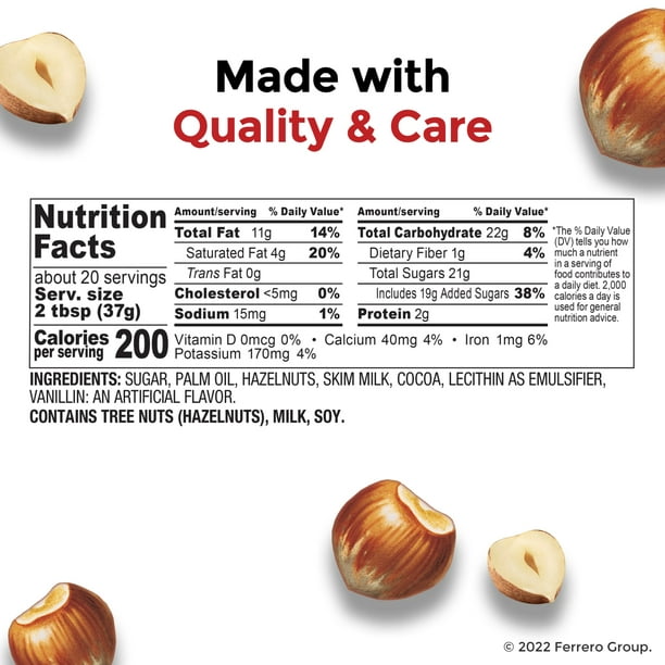 Nutella Hazelnut Spread with Cocoa for Breakfast 26.5 oz Jar