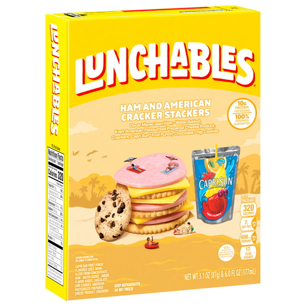 Lunchables Ham & American Cheese Cracker Stackers Kids Lunch Meal Kit 9.1 oz Box