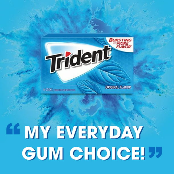 Paquete de 14 chicles sin azúcar con sabor original Trident