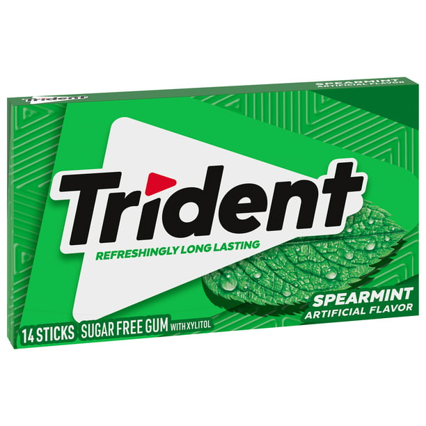 Trident Spearmint Sugar Free Gum 14 Pieces