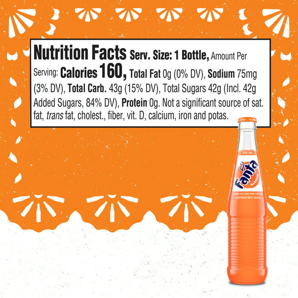 Fanta Orange Mexico Fruit Soda Pop 355 ml Botella Cristal