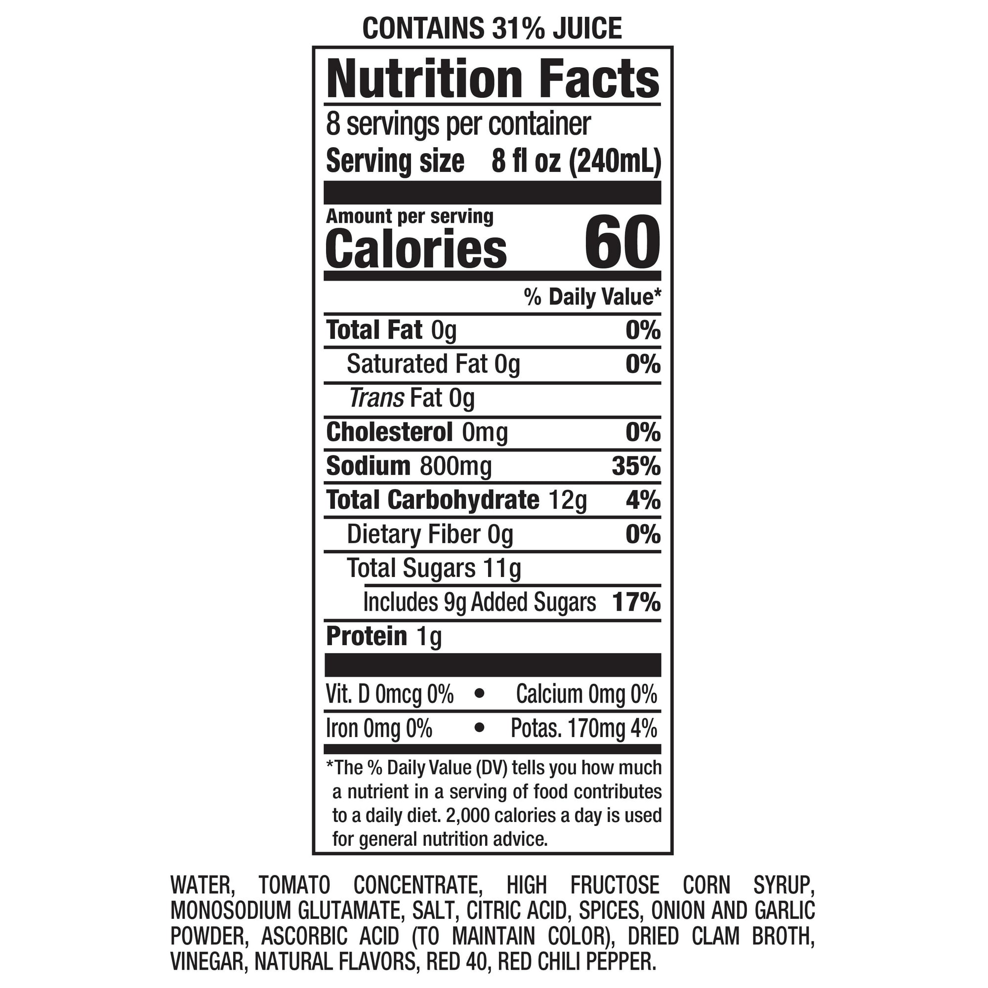 Clamato Original Tomato Cocktail 64 fl oz bottle