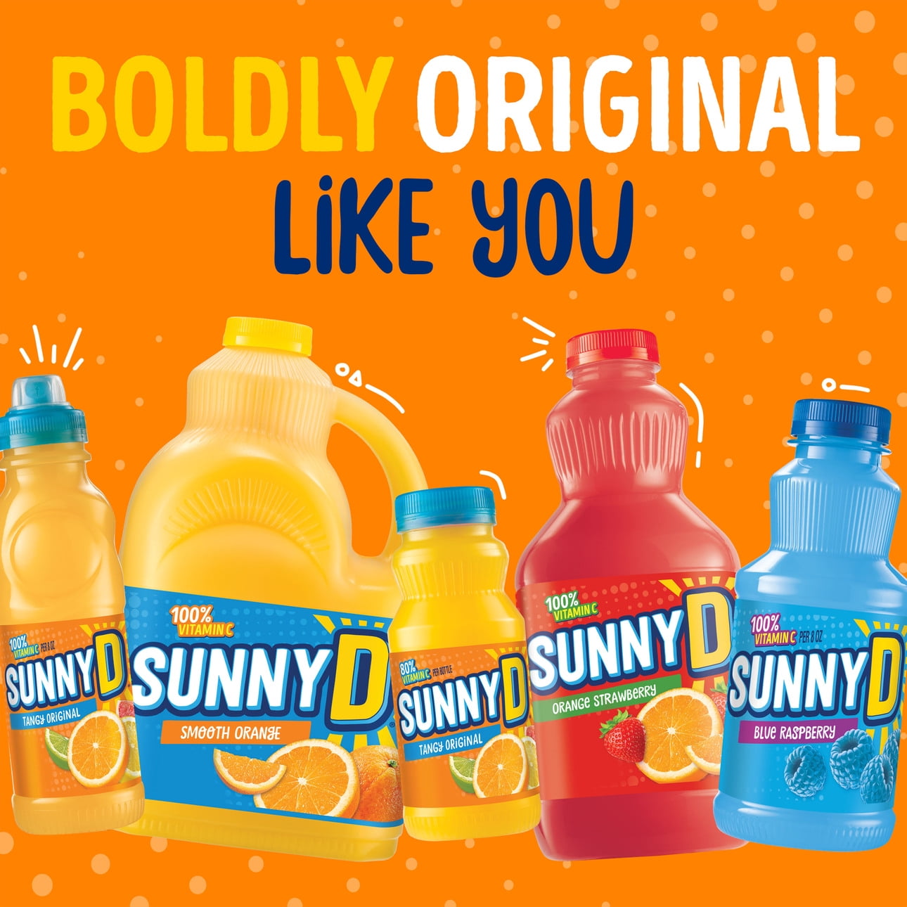 SUNNYD Bebida de jugo de naranja y durazno Botella de 1 galón