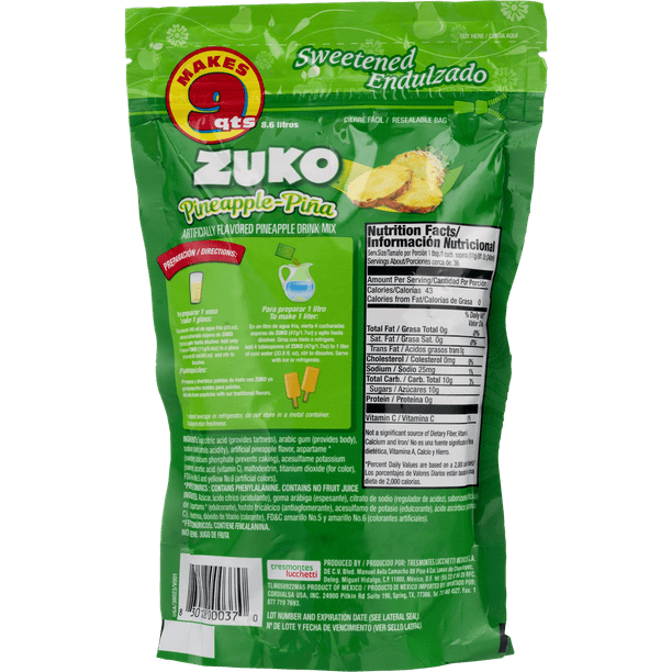 Zuko Pineapple Instant Powder Mix 14.1 oz