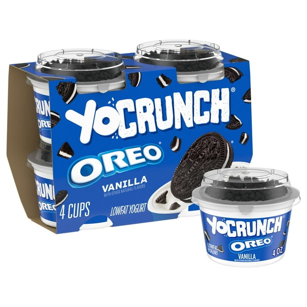 YoCrunch Vainilla Baja en Grasa con Yogur OREO 4 Oz. Copas 4 Unidades