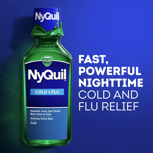 VICKS NyQuil Cold & Flu Nighttime Relief Liquid 12 fl oz