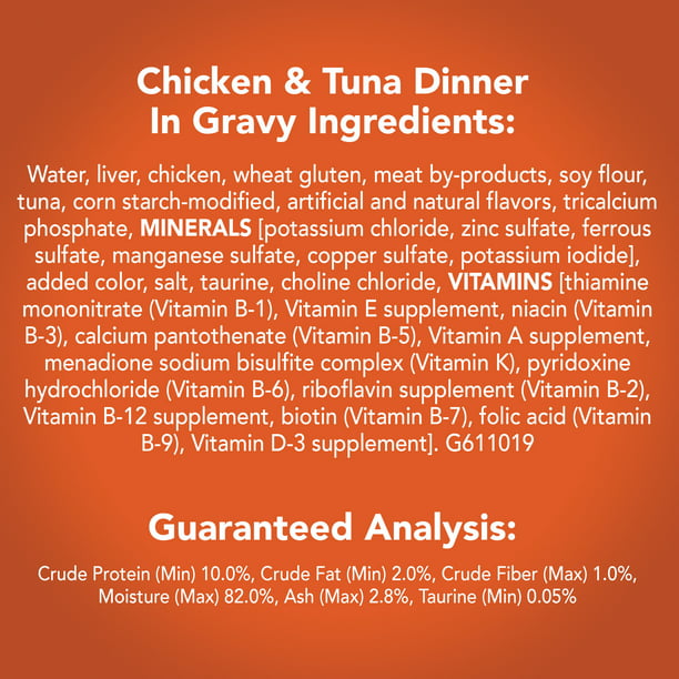 Friskies Prime Filets Cena de pollo y atún en salsa Comida húmeda para gatos Lata de 5.5 oz