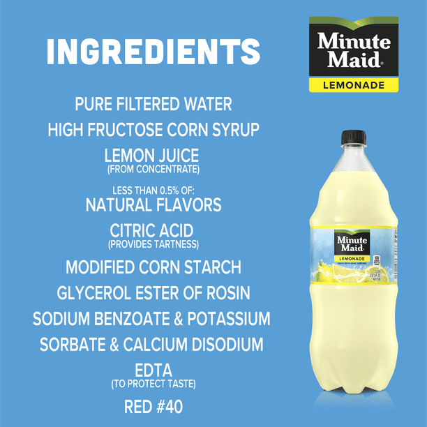 Minute Maid Lemonade Real Fruit Juice 2 Liter Bottle