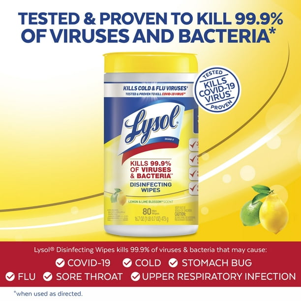 Lysol Lemon & Lime Blossom Scent Disinfecting Wipes 18.7 oz