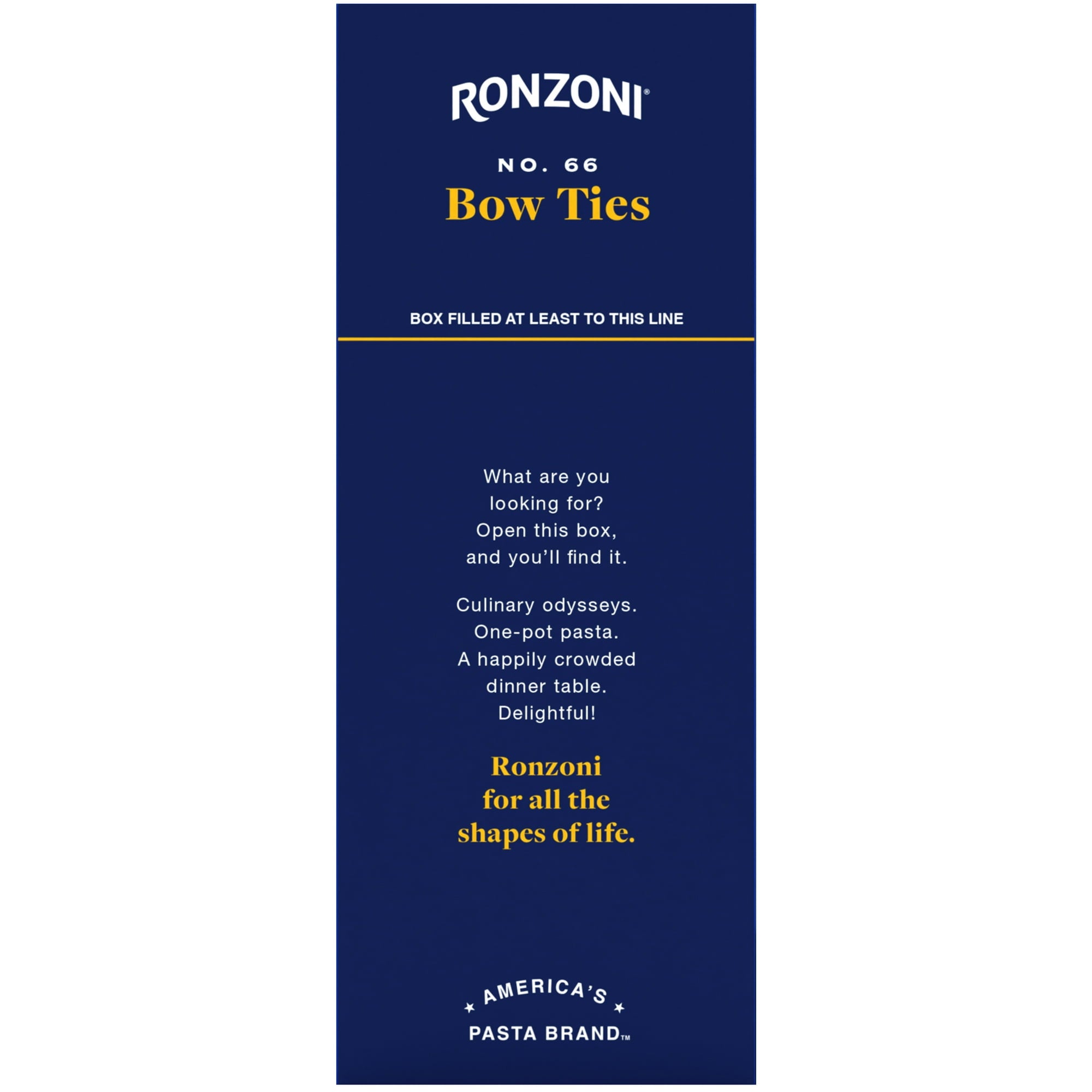 Ronzoni Pajaritas Pasta 12 oz Non-GMO Farfalle Pasta para todas las salsas