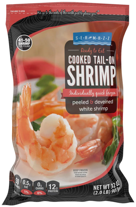 Sea Mazz Cooked Tail On Shrimp 2 LB