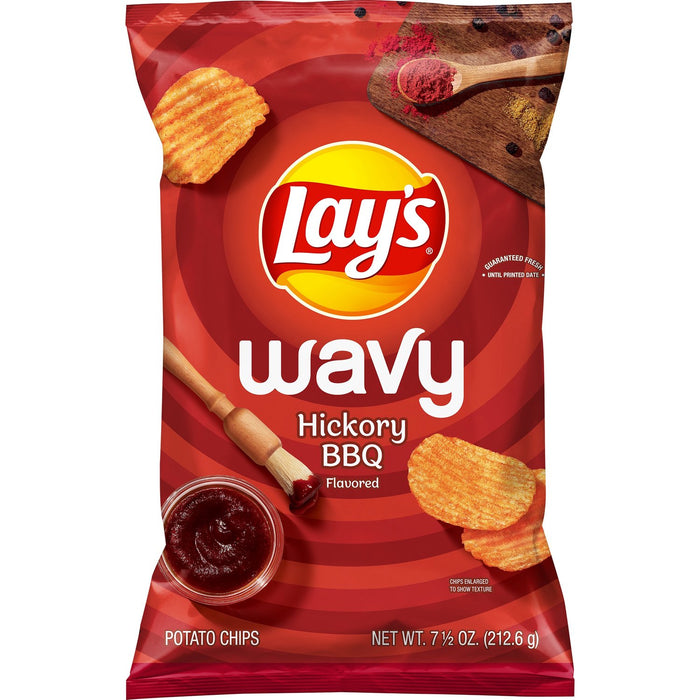 Patatas fritas con sabor a barbacoa Lay's Wavy Hickory 7 1/2 oz