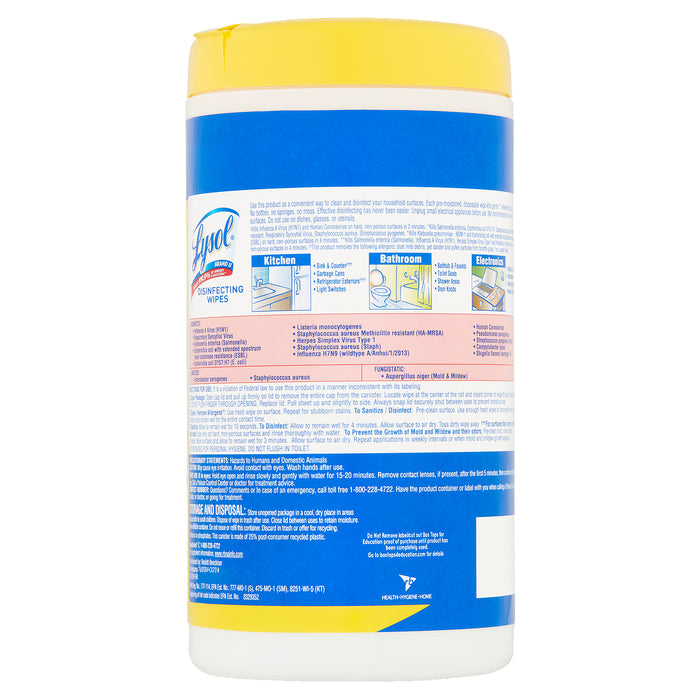 Lysol Lemon & Lime Blossom Scent Disinfecting Wipes 18.7 oz