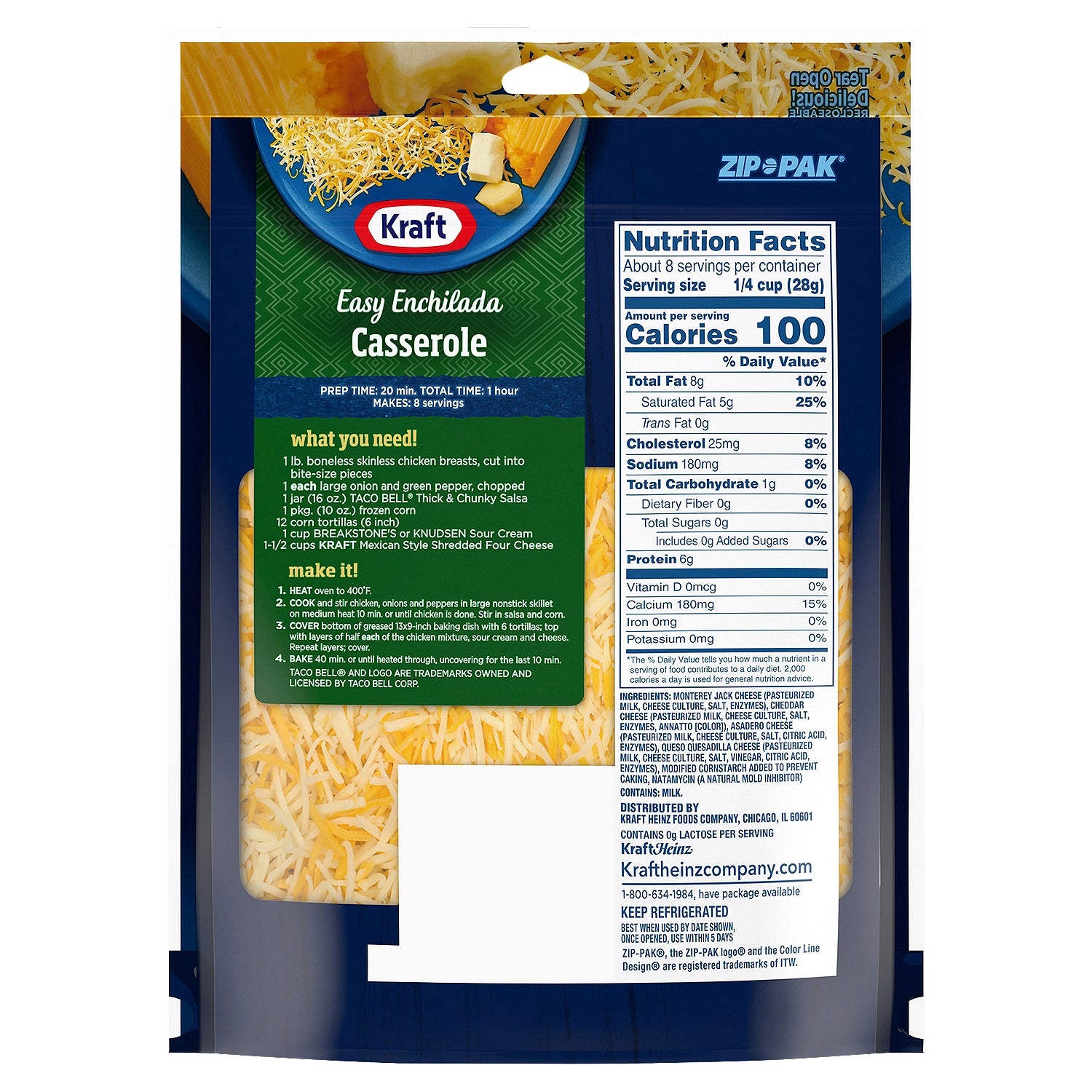Kraft Mexican Style Four Cheese 8 oz