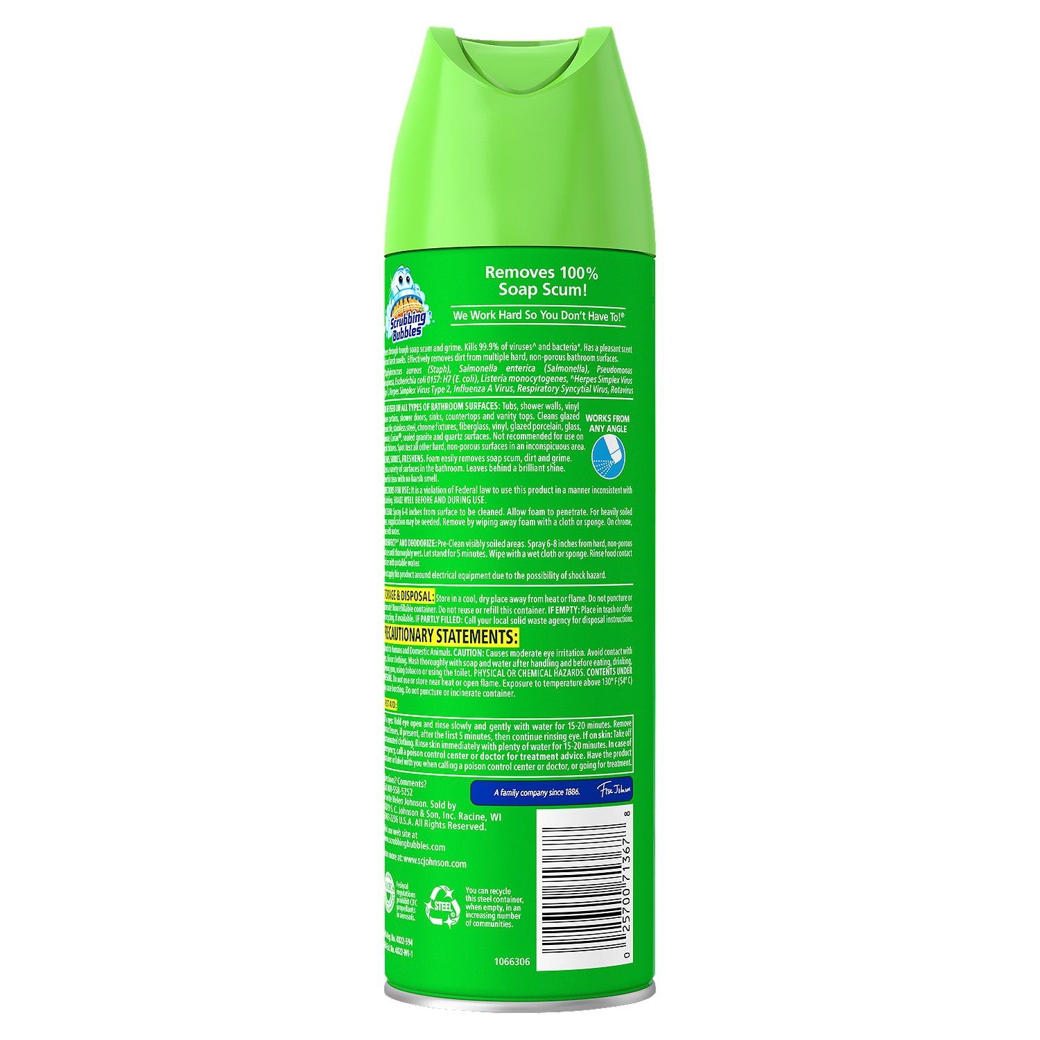 Scrubbing Bubbles Baño Grime Fighter Aerosol Desinfectante Spray Rainshower 20 oz