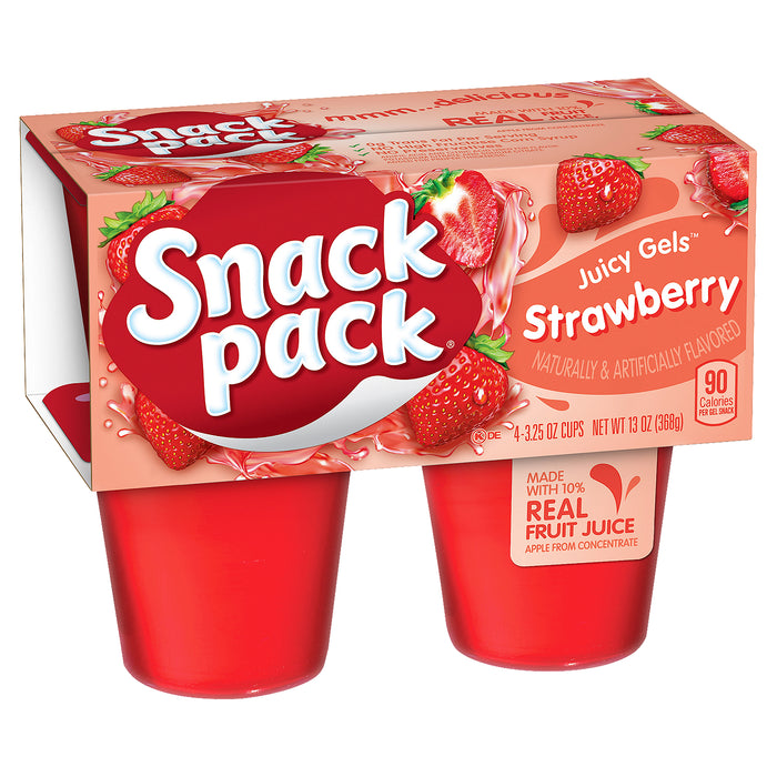 Snack Pack Strawberry Juicy Gels 3.25 oz 4 unidades
