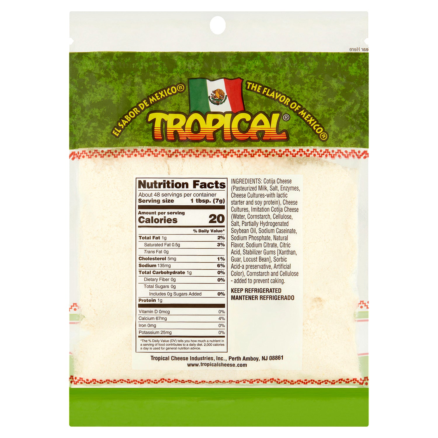 Queso Cotija Tropical Rallado 12 oz