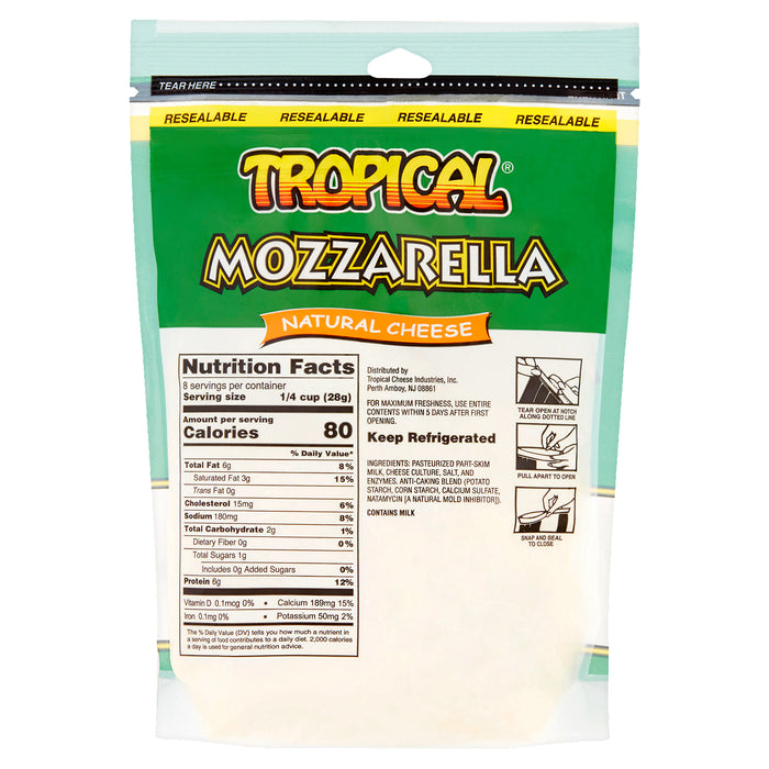 Tropical Fancy Shredded Mozzarella Natural Cheese 8 oz