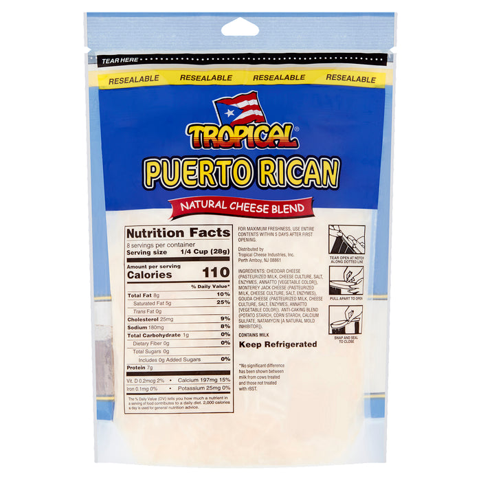 Mezcla de Queso Natural Puertorriqueño Tropical 8 oz