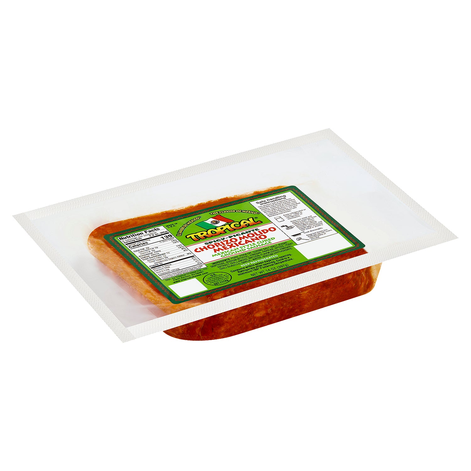 TROPICAL Spicy Mexican Style Cured Ground Sausage 14 oz