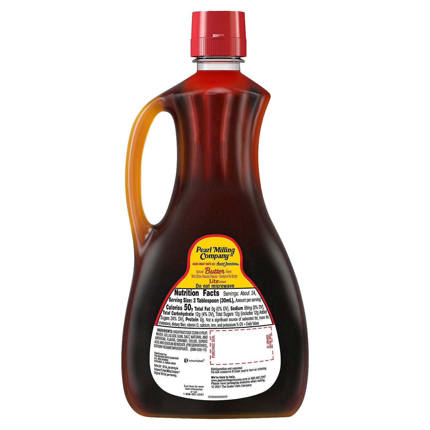 Pearl Milling Company Lite Jarabe de sabor a mantequilla natural 24 fl oz