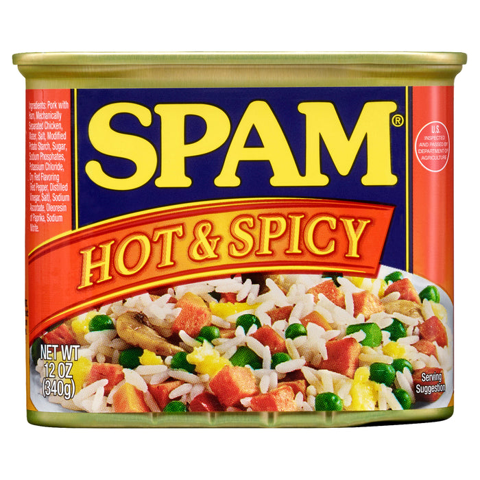 SPAM Hot &amp; Spicy Carne cocida enlatada 12 oz