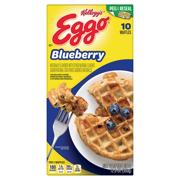 Eggo Blueberry Frozen Waffles 12.3 oz 10 unidades
