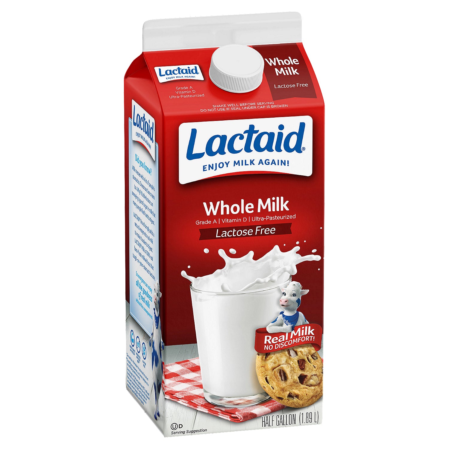 Medio galón de leche entera sin lactosa Lactaid