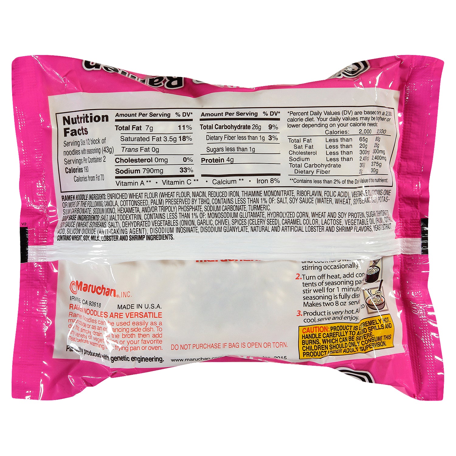 Maruchan Shrimp Flavor Ramen Noodle Soup 3 oz