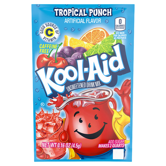Mezcla de bebida sin azúcar Kool-Aid Tropical Punch 0.16 oz