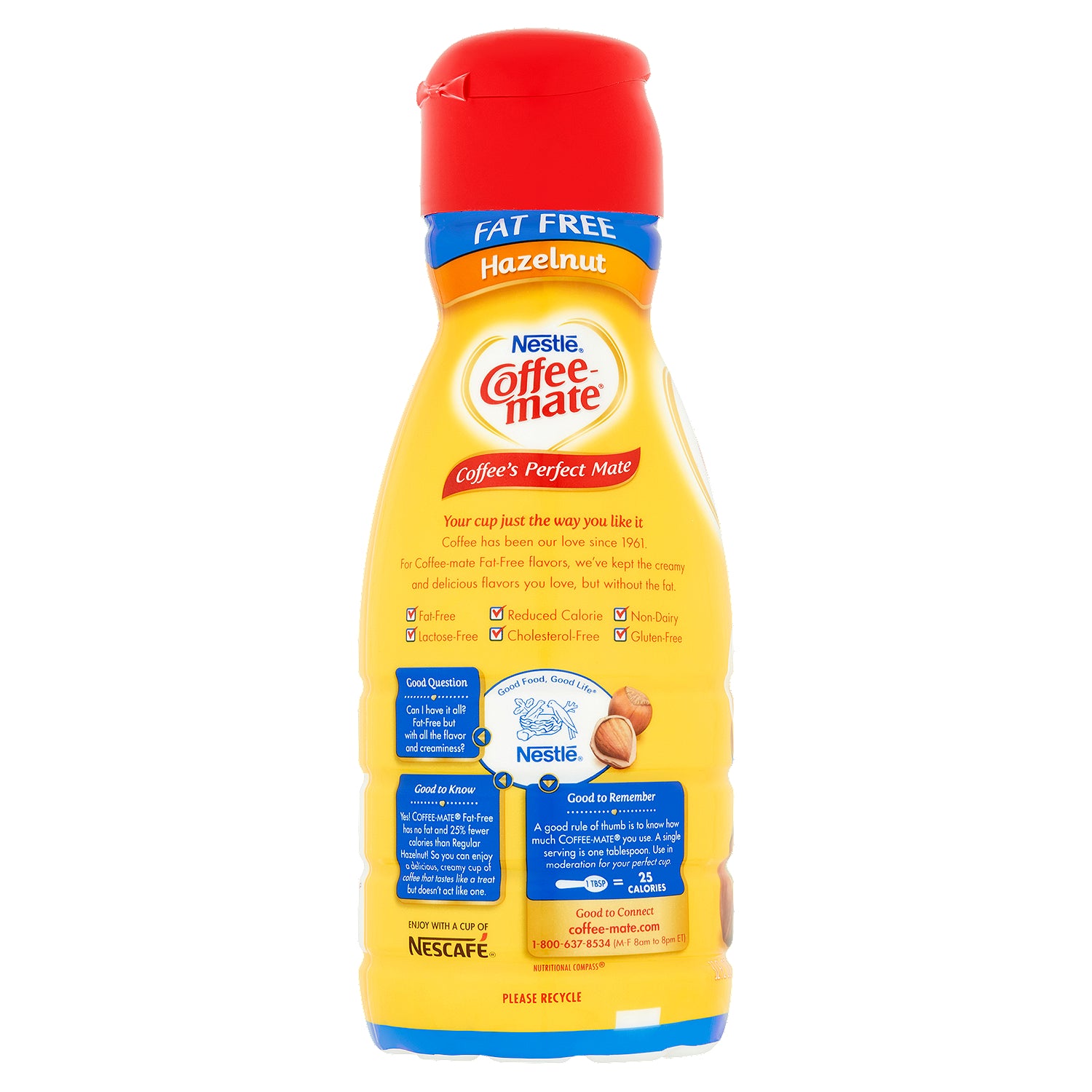 Nestlé Coffee-Mate Crema de café de avellana sin grasa 32 fl oz