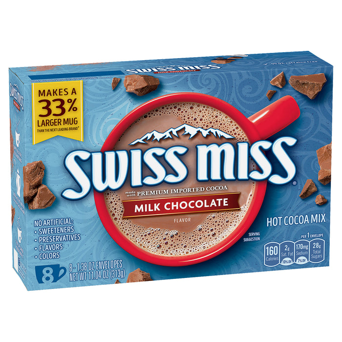 Mezcla de cacao caliente con sabor a chocolate con leche Swiss Miss 1.38 oz 8 unidades