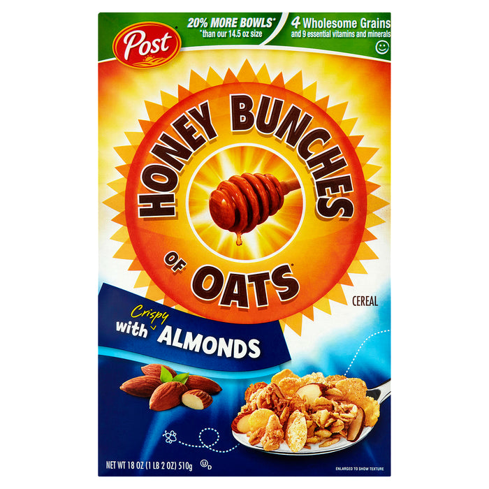 Post Honey Bunches of Oats Cereal con almendras crujientes 18 oz